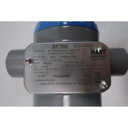 Honeywell 0-100In-H2O 11-42V-Dc Differential Pressure Transmitter STD725-E1HK2AS-1-A-AHT-11S-A-30A6-FX,F3,TP,PM-0000